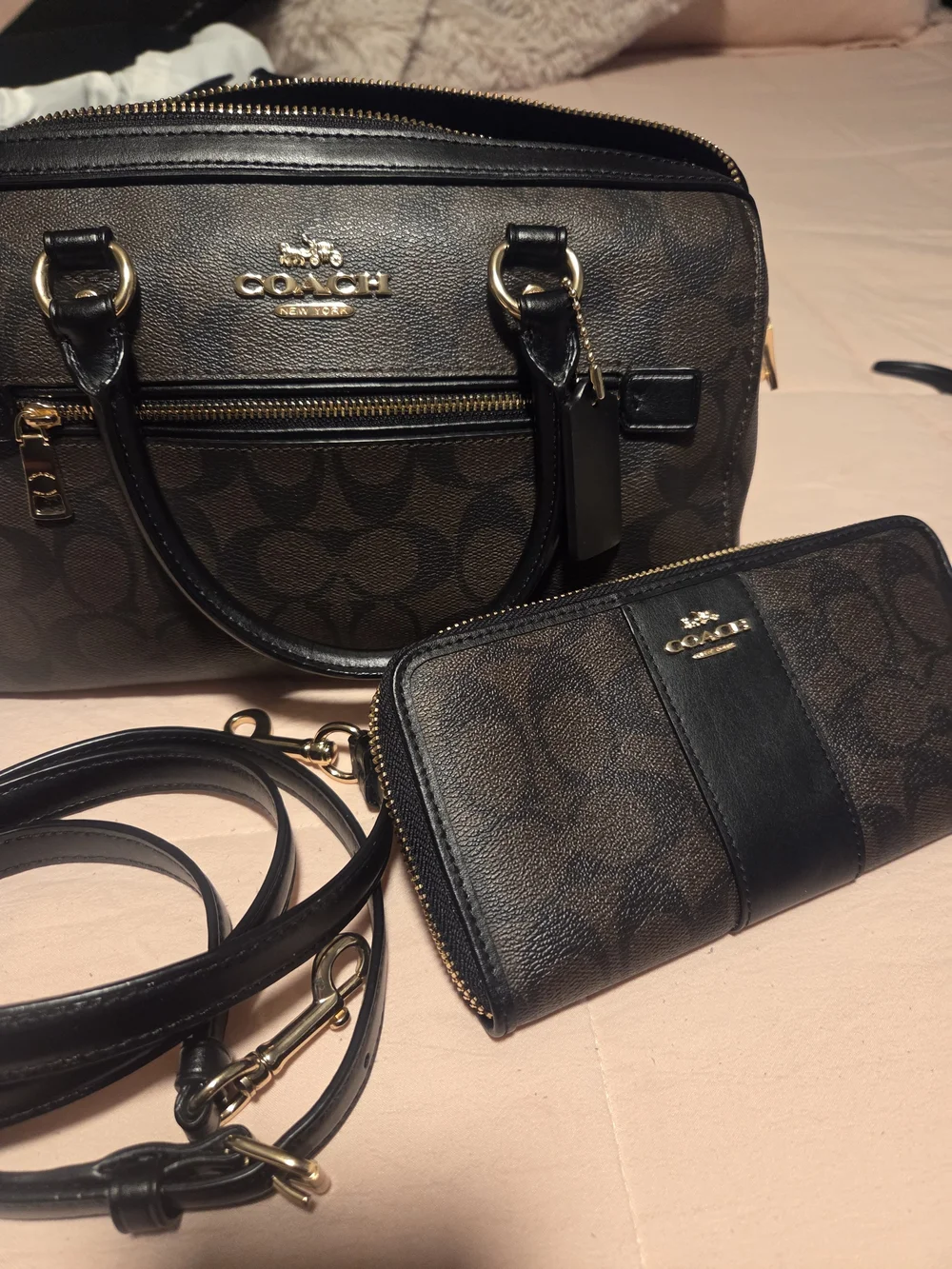 Coach Signature Canvas Satchel and Wallet Set in Brown